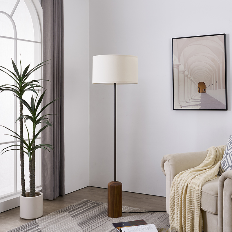 Solid Wood Base Floor Lamp-3