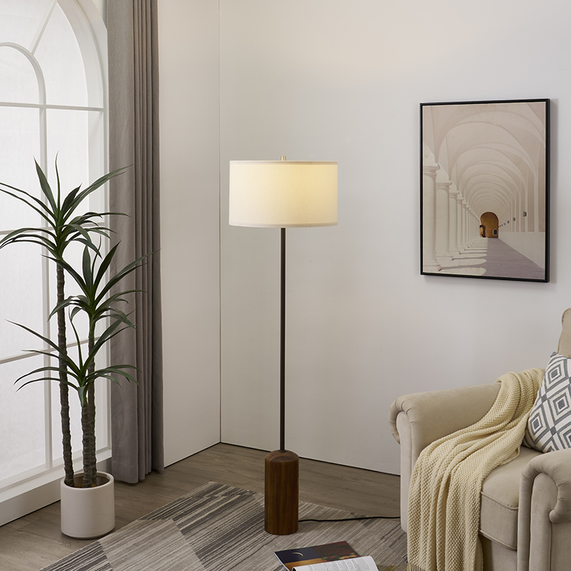 Solid Wood Base Floor Lamp-6