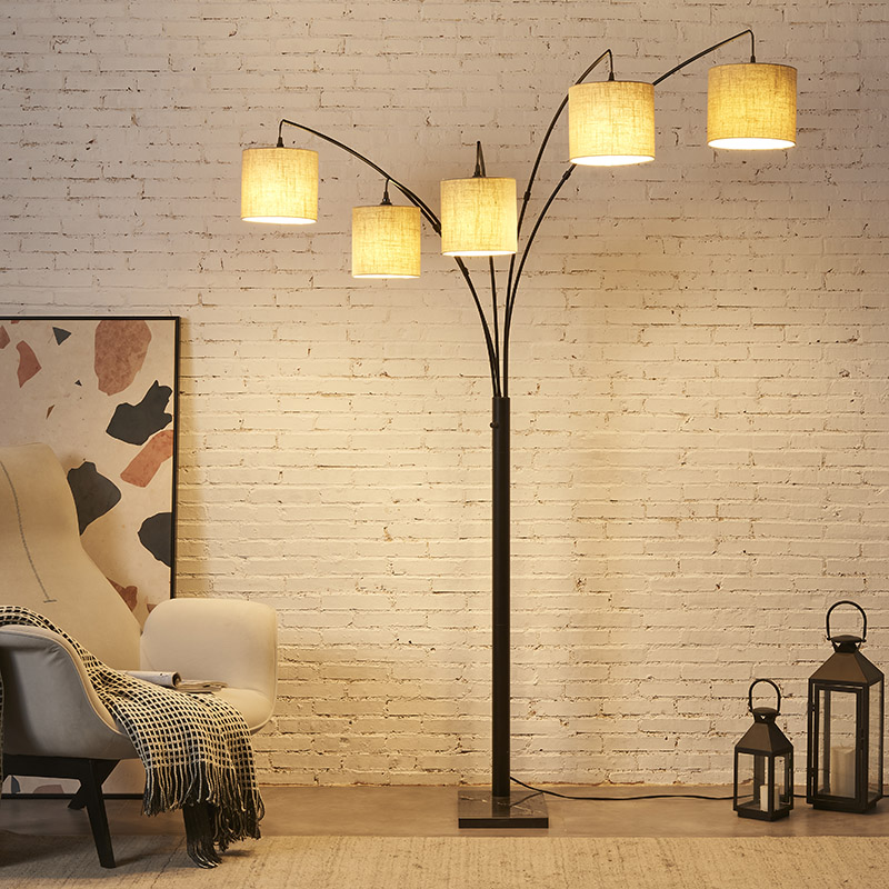 5 shade arc floor lamp-5
