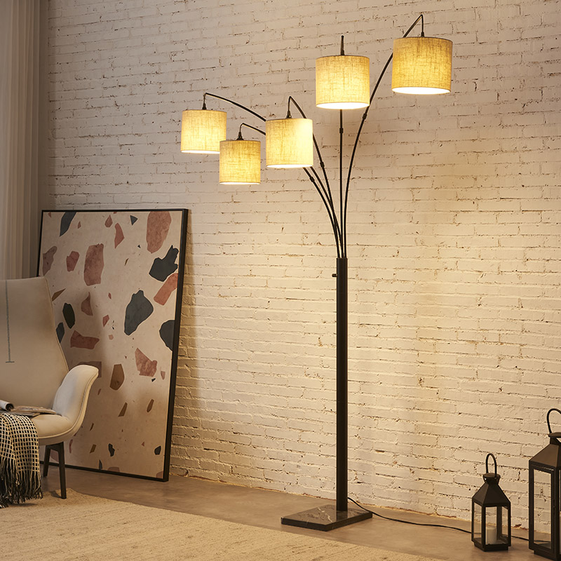 5 shade arc floor lamp-6