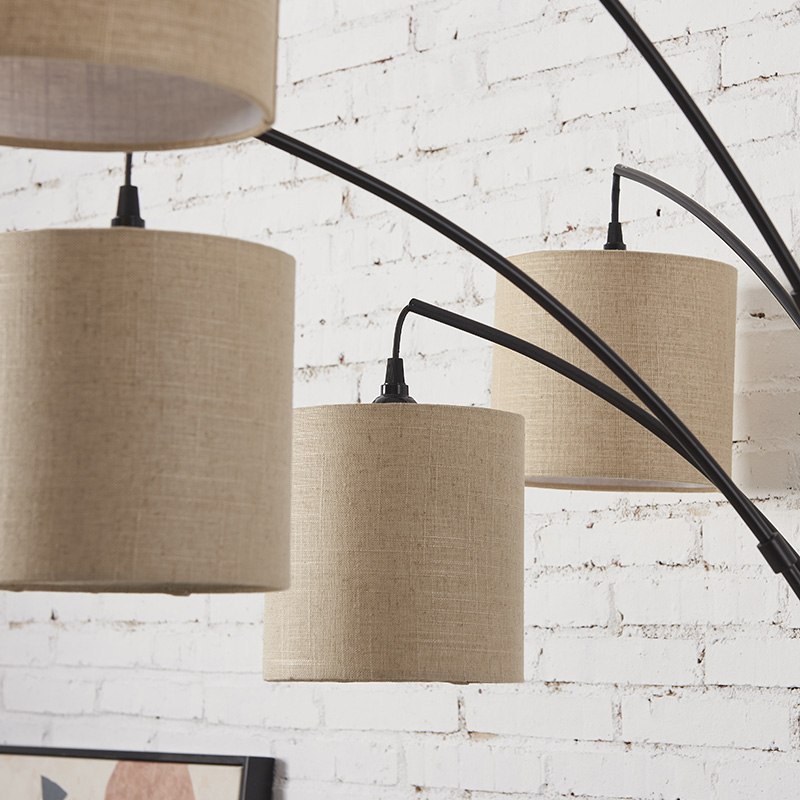 5 shade arc floor lamp-7