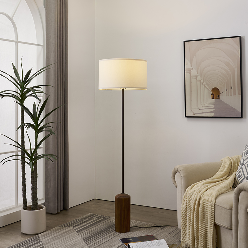 Solid Wood Base Floor Lamp-7