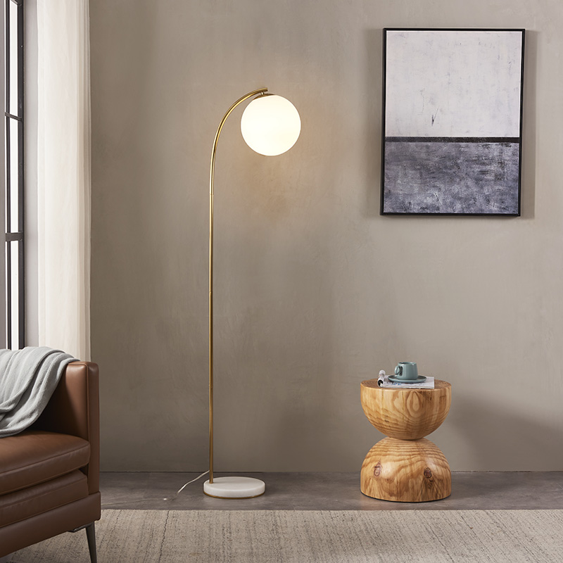 Curved Gold Floor Lamp-4