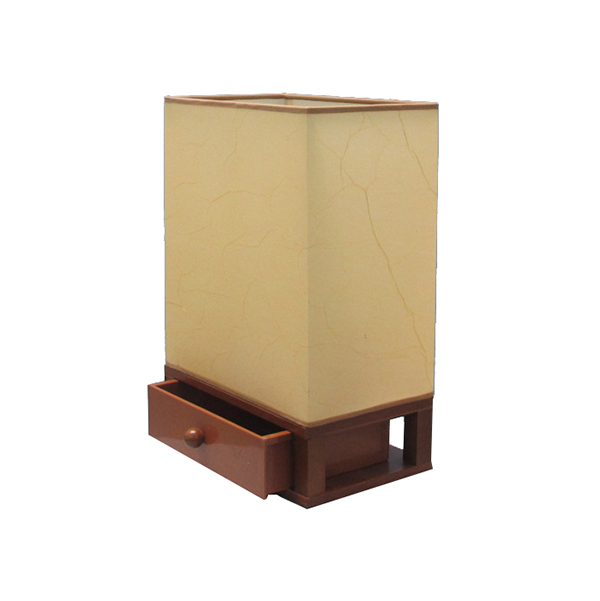 Drawer table Lamp Combination - Modern Living Room desk Light with Asian Display Shelves - Wanult 2