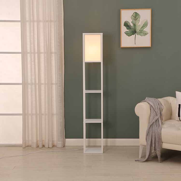 Etagere Organizer Storage Shelf Floor Lamp-white 2