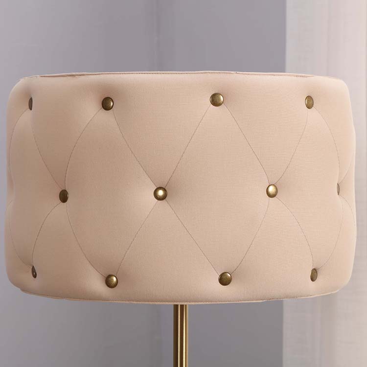 Fabric Lampshade and Antique Brass Metal Body detail 1