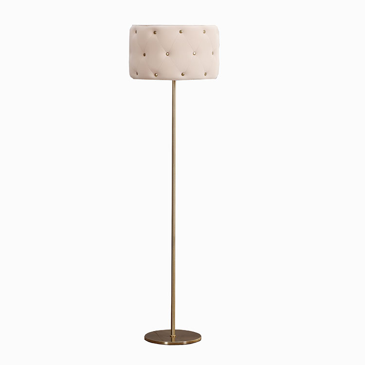 Fabric Lampshade and Antique Brass Metal Body