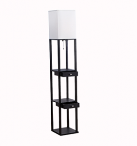 Floor Lamp with Storage Shelves 1