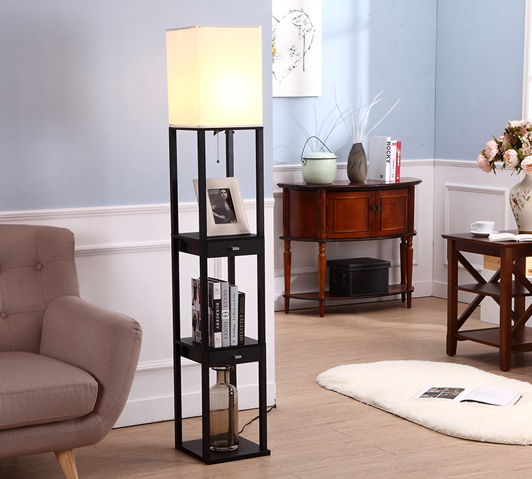 Floor Lamp with Storage Shelves 2