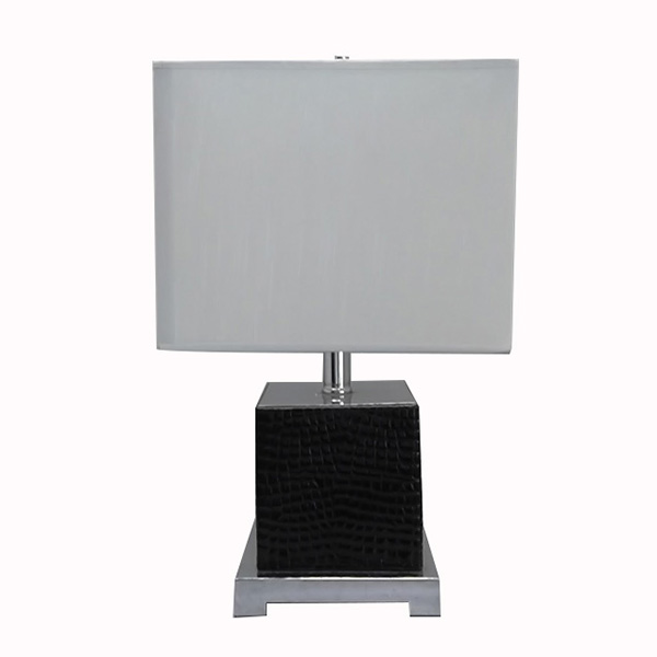 Hotel Black Leather Table Lamp 1