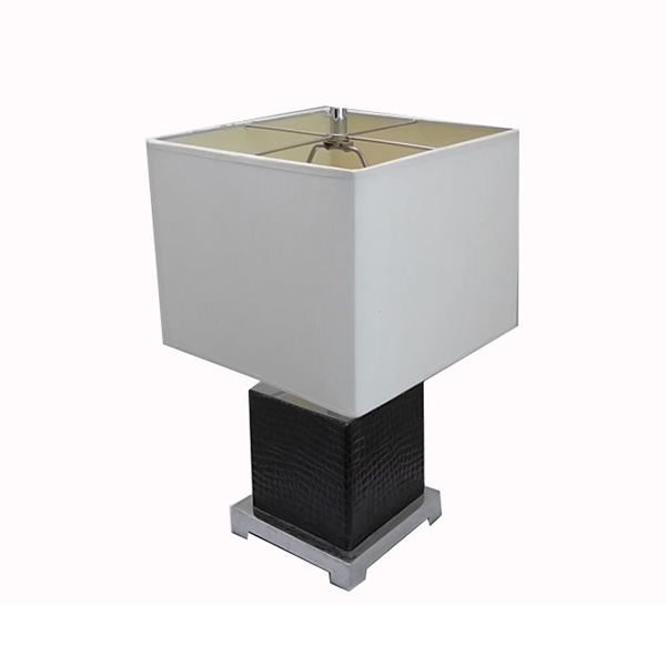 Hotel Black Leather Table Lamp 2