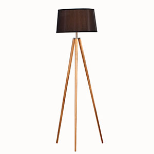 Lamp Llawr Tripod Pren Naturiol-300x300