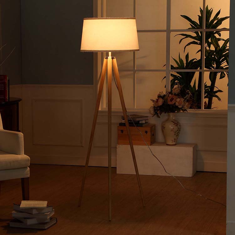 Natural Wood Tripod Floor Lamp-6