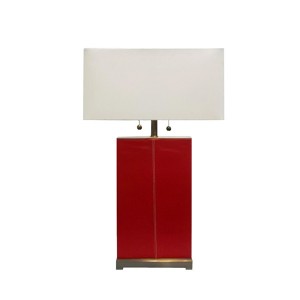 Red Leather Table Lamp 1