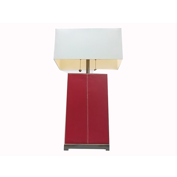 Red Leather Table Lamp 2