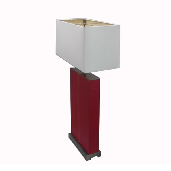 Red Leather Table Lamp 3