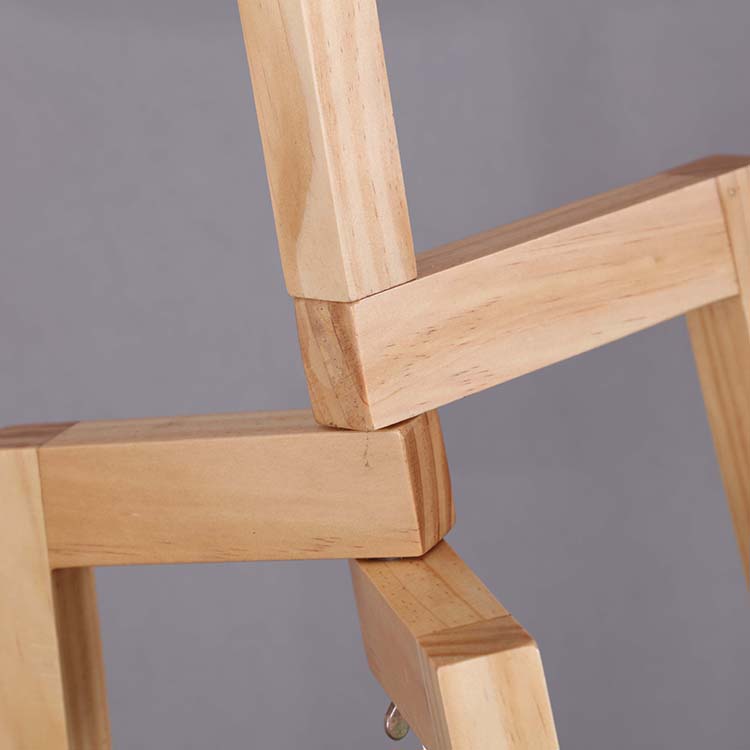 Solid Natural Wood Tripod Floor Lamp details