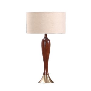 Solid Wood Vintage Table Lamp with metal Base,Loft Nordic Style Home Decor 1