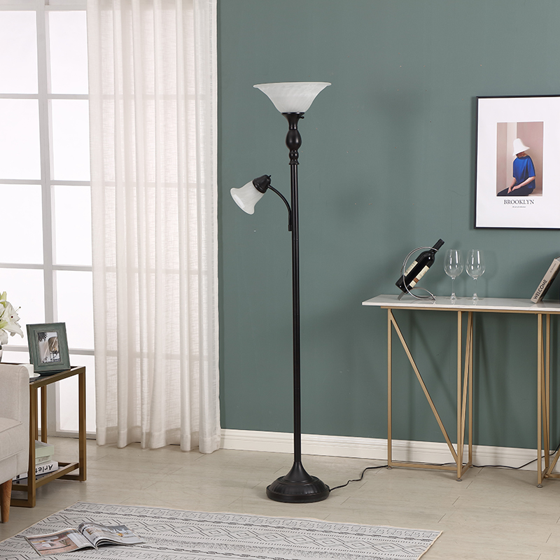 Torchiere Floor Lamp in Brushed Steel-3