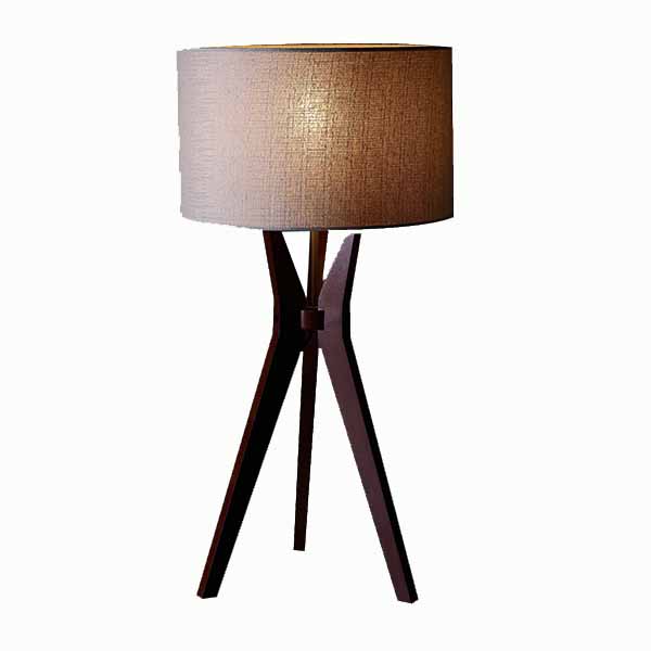 Tripod Solid Wood Table Lamp with Natural Wooden Tripod Base 3