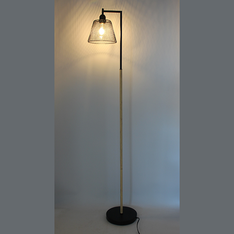 Wood and Metal Floor Lamp-3