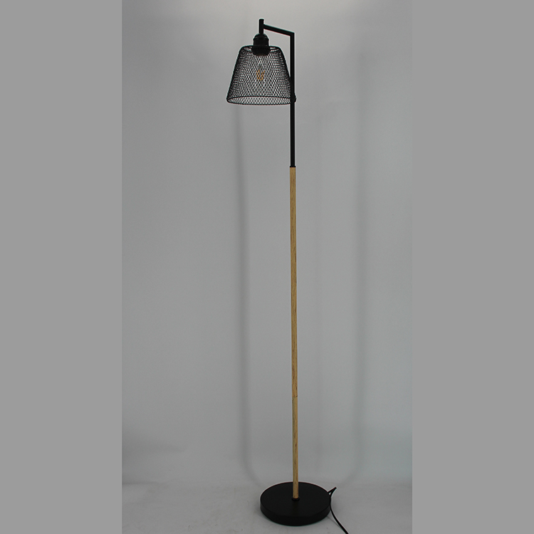 Wood and Metal Floor Lamp-4