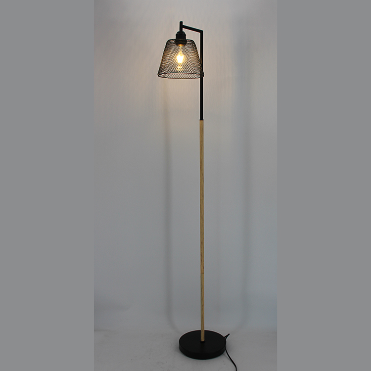 Wood and Metal Floor Lamp-5