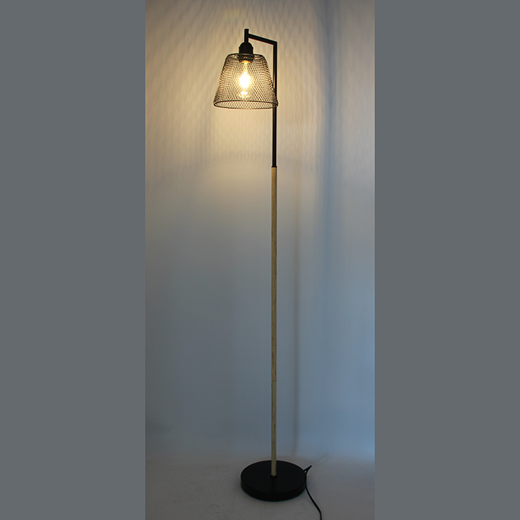 Wood and Metal Floor Lamp-6