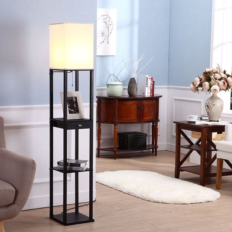 black floor lamp with a drawer3