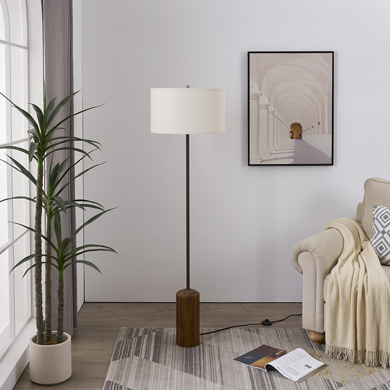 Solid Wood Base Floor Lamp-2
