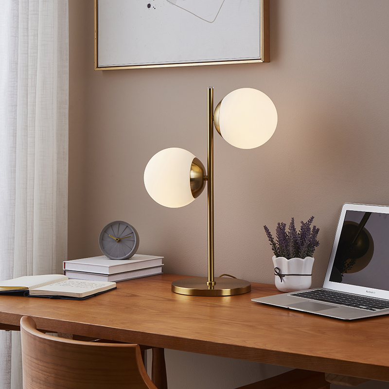 double glass sphere table lamp-4