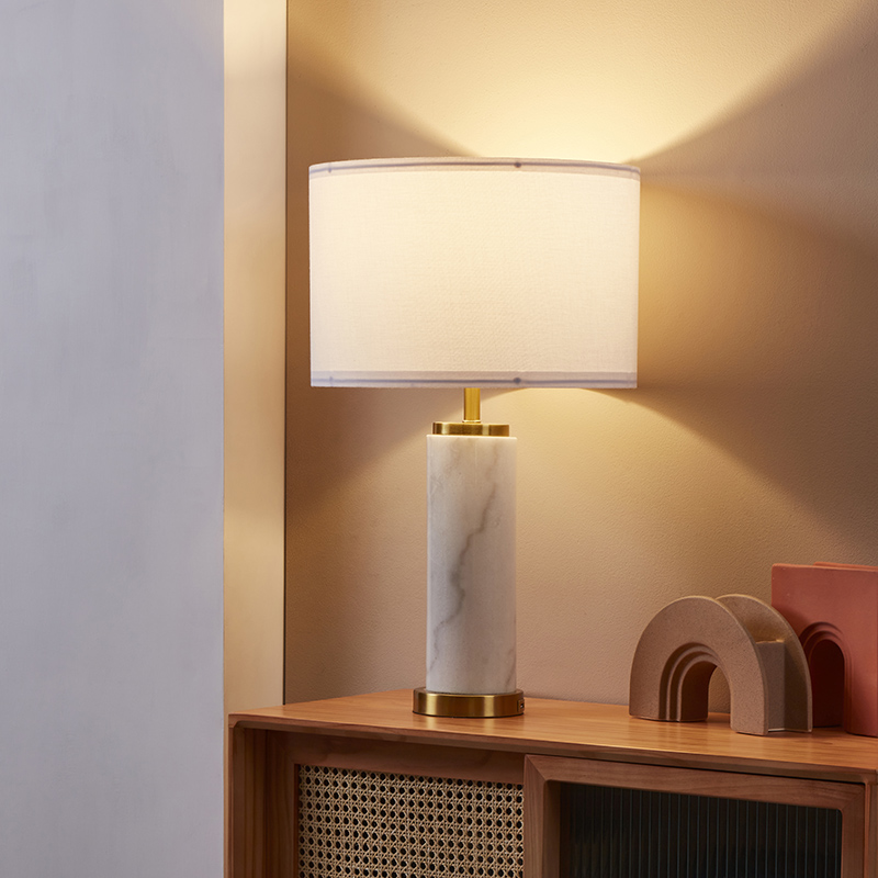 linen shade table lamp-5