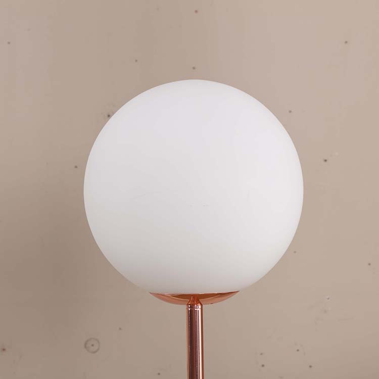 modern glass milky shade rose gold floor lamp details 1