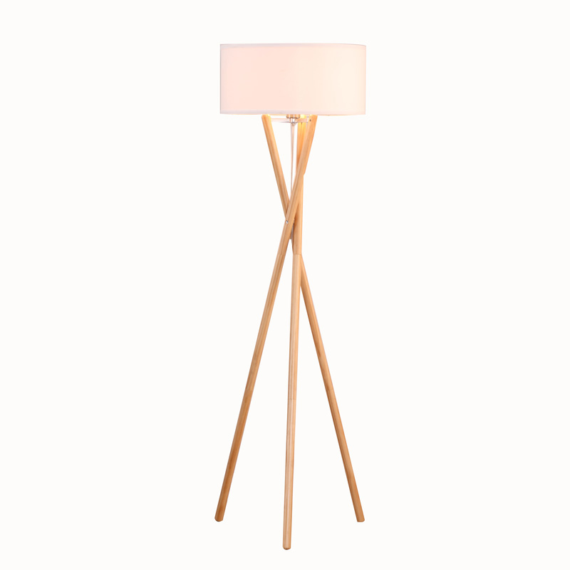Wooden Tripod Floor Lamp Standing